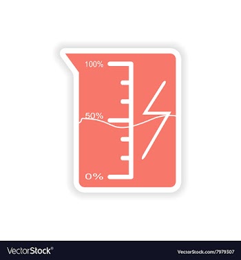 Paper sticker on white background beaker energy vector image