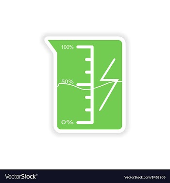 Paper sticker on white background beaker energy vector image