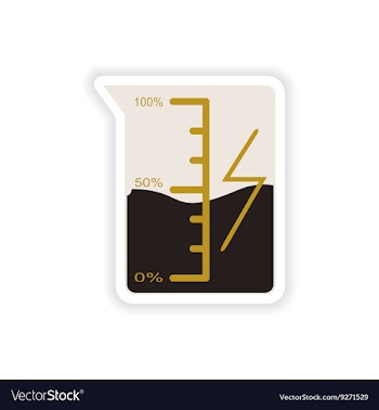 Paper sticker on white background beaker energy vector image