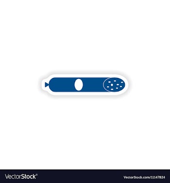 Paper sticker on white background beef sausage vector image