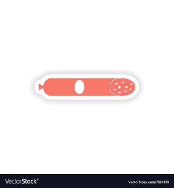 Paper sticker on white background beef sausage vector image