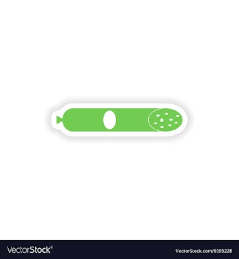 Paper sticker on white background beef sausage vector image