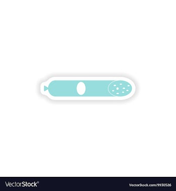 Paper sticker on white background beef sausage vector image