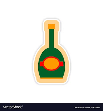 Paper sticker on white background bottle of vector image