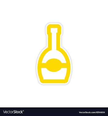 Paper sticker on white background bottle of vector image
