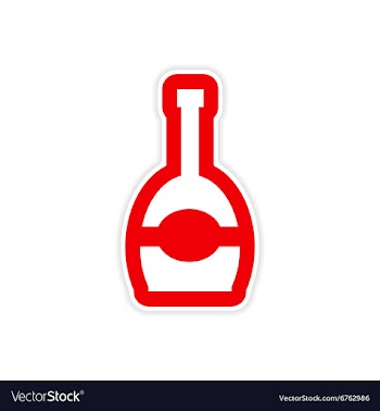 Paper sticker on white background bottle of vector image