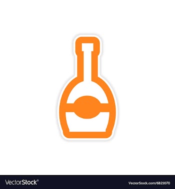 Paper sticker on white background bottle of vector image
