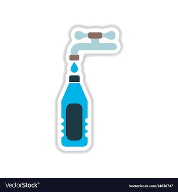 Paper sticker on white background bottle wate vector image