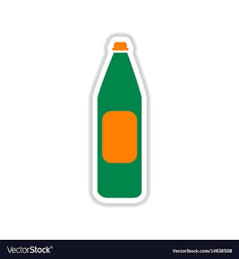 Paper sticker on white background bottle water vector image
