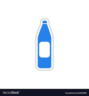 Paper sticker on white background bottle water vector image
