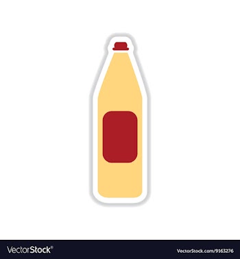 Paper sticker on white background bottle water vector image