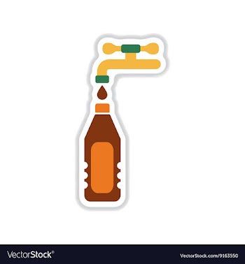 Paper sticker on white background bottle water vector image