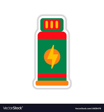 Paper sticker on white background bottles potion vector image