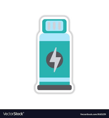 Paper sticker on white background Bottles potion vector image