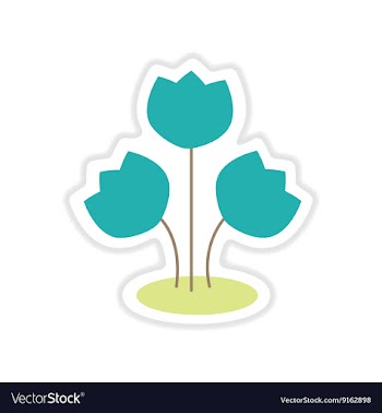Paper sticker on white background bouquet of vector image