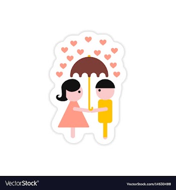 Paper sticker on white background boy girl vector image