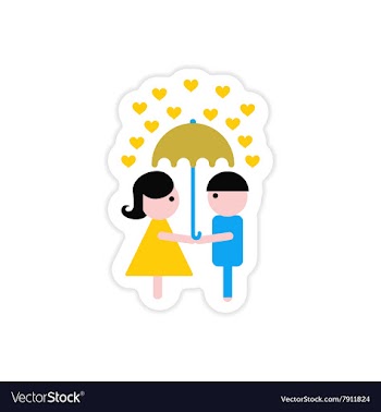Paper sticker on white background boy girl vector image