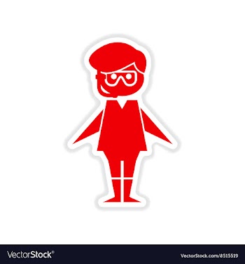 Paper sticker on white background boy in diving vector image