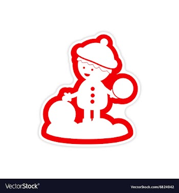 Paper sticker on white background boy playing vector image