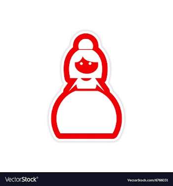 Paper sticker on white background Bride dress vector image