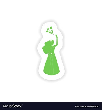 Paper sticker on white background bride throws vector image