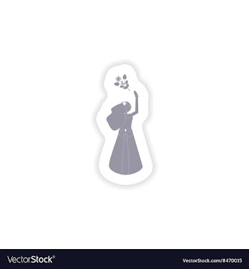 Paper sticker on white background bride throws vector image