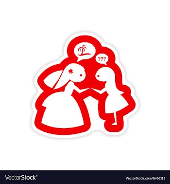 Paper sticker on white background Bride with vector image