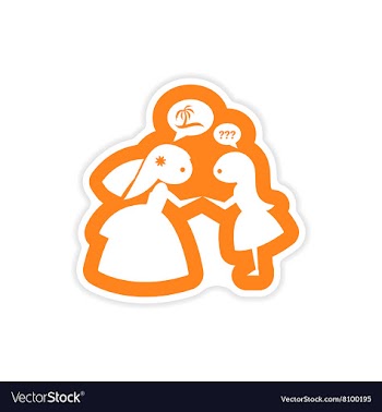 Paper sticker on white background Bride with vector image