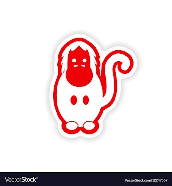 Paper sticker on white background bright gorilla vector image