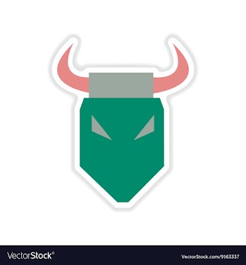 Paper sticker on white background bull head vector image