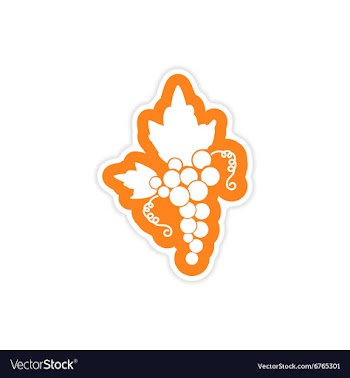 Paper sticker on white background bunches of vector image