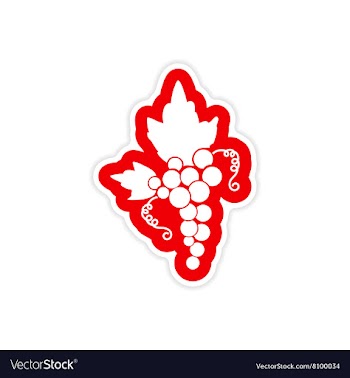 Paper sticker on white background bunches of vector image