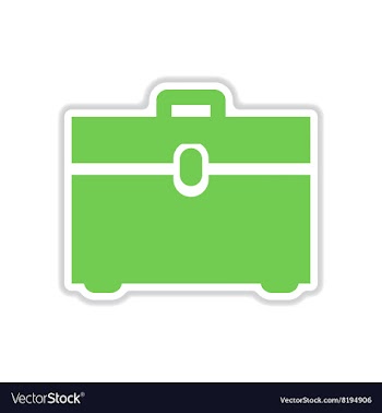 Paper sticker on white background business bag vector image