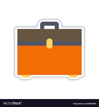 Paper sticker on white background business bag vector image
