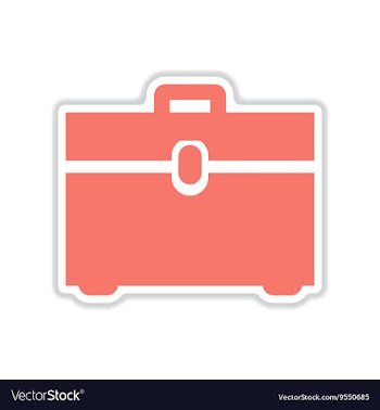 Paper sticker on white background business bag vector image