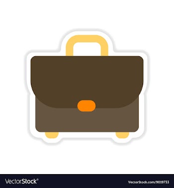 Paper sticker on white background business case vector image