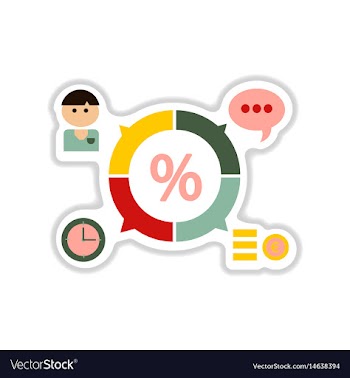 Paper sticker on white background business chart vector image