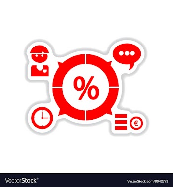 Paper sticker on white background business chart vector image