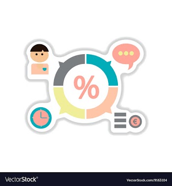 Paper sticker on white background business chart vector image