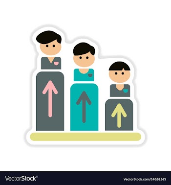 Paper sticker on white background business graph vector image