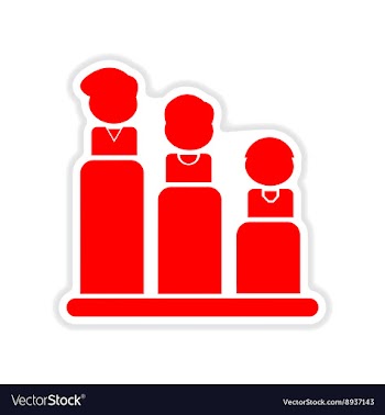 Paper sticker on white background business graph vector image
