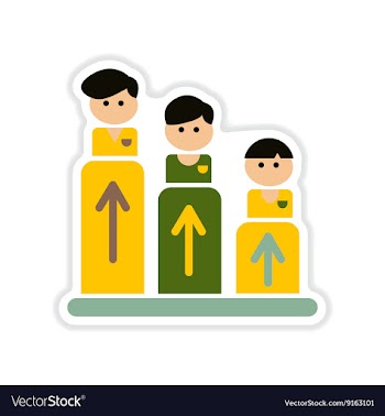 Paper sticker on white background business graph vector image