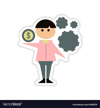 Paper sticker on white background businessman vector image