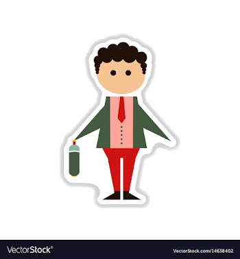 Paper sticker on white background businessman vector image
