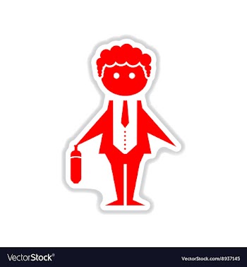 Paper sticker on white background businessman vector image
