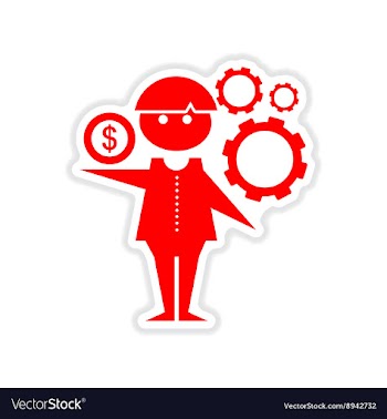 Paper sticker on white background businessman vector image