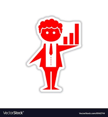 Paper sticker on white background businessman vector image