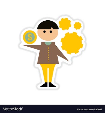 Paper sticker on white background businessman vector image