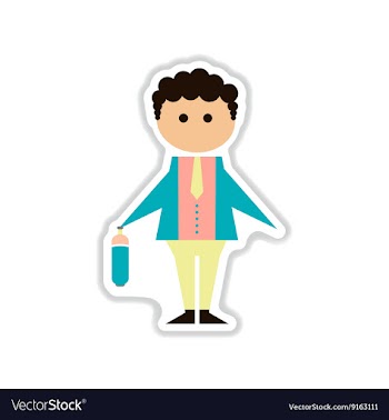 Paper sticker on white background businessman vector image