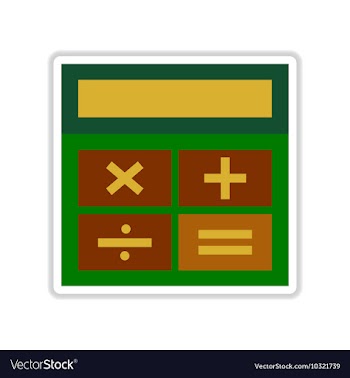 Paper sticker on white background calculator vector image
